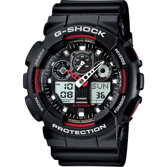 Casio G-Shock GA-100-1A4ER orologio, nero/rosso