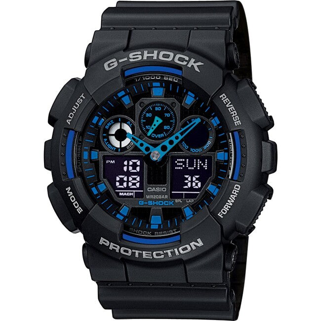Casio G-Shock GA-100-1A2ER orologio, nero/blu