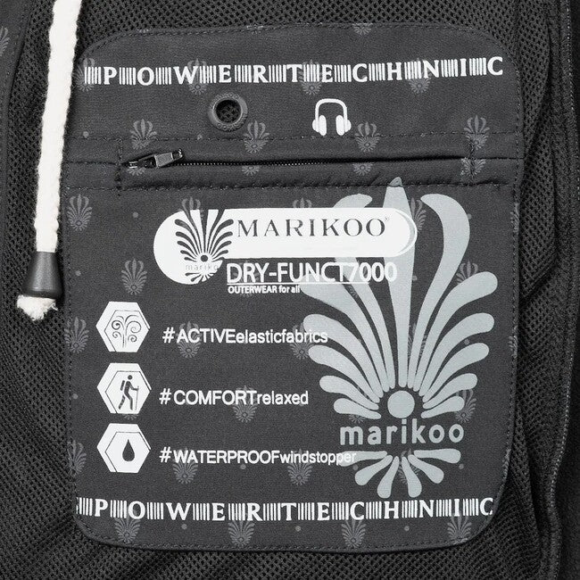Marikoo ZIMTZICKE P giacca invernale softshell da donna con cappuccio, nera