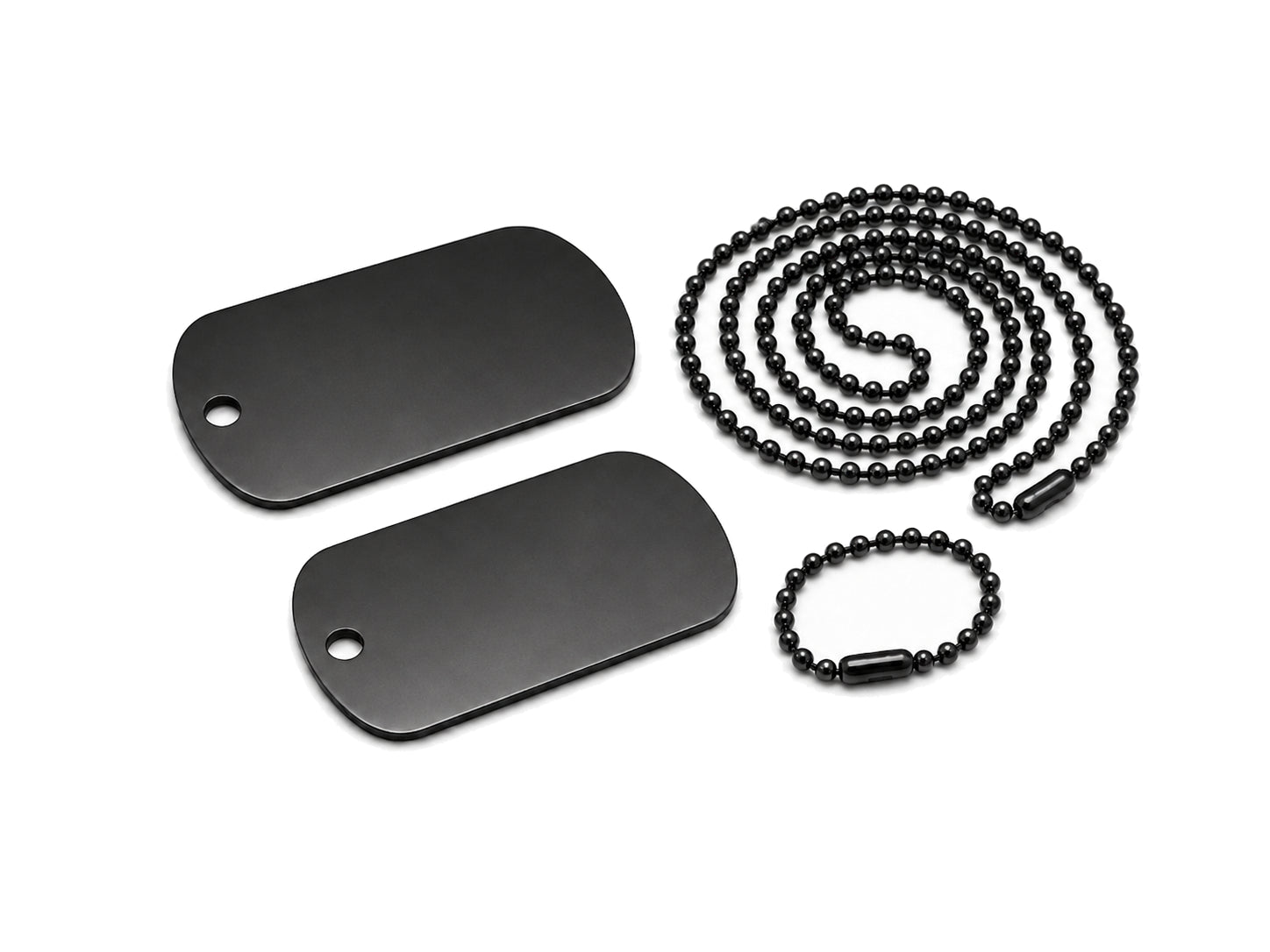 Set di targhette per cani Waragod Dog-Tags con catenella, nere