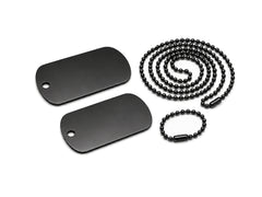 Set di targhette per cani Waragod Dog-Tags con catenella, nere