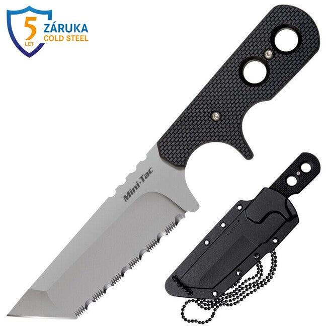 Cold Steel Mini Tac Coltello a lama fissa tanto serrated (AUS8A)