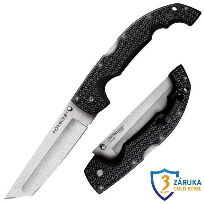 Cold Steel Extra Large Voyager coltello da chiusura tanto pt. liscio (AUS10A)