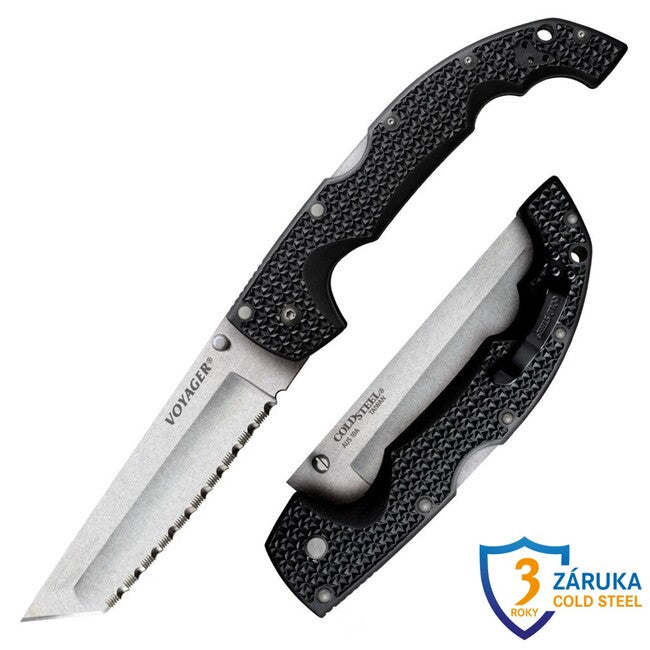 Cold Steel Extra Large Voyager coltello da chiusura seghettato (AUS10A)