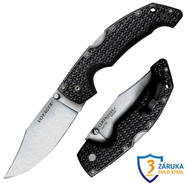 Cold Steel Acciaio freddo Voyager Clip grande Pt. Liscio (AUS10A)
