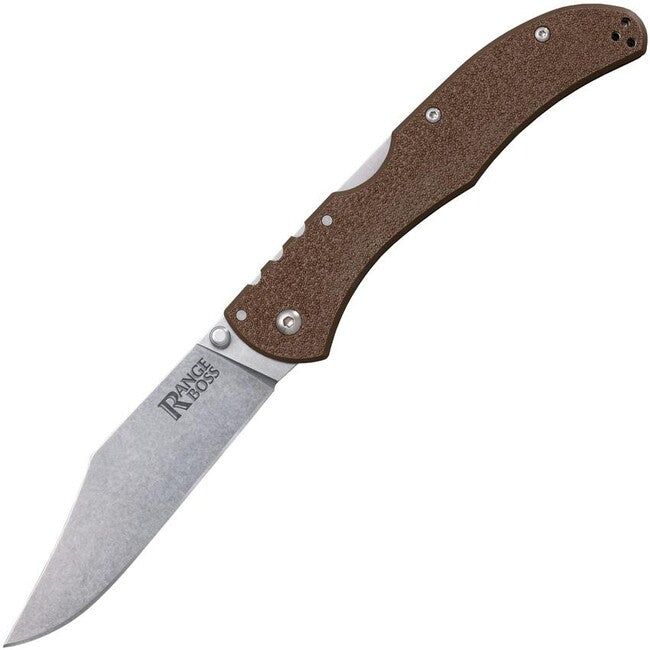 Cold Steel Boss coltello da chiusura, manico piatto terra scura