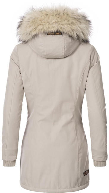 Navahoo Cristal giacca invernale da donna con cappuccio e pelliccia, beige
