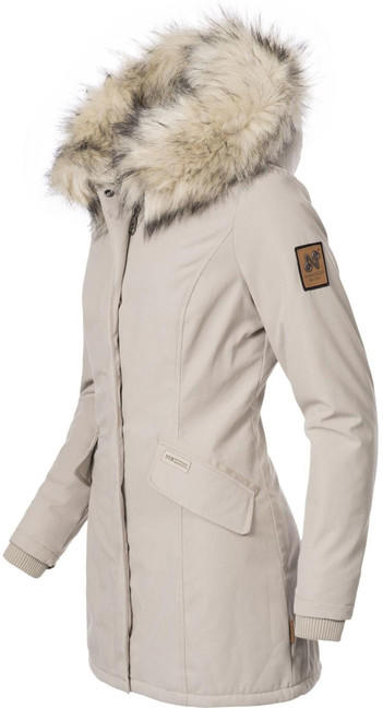 Navahoo Cristal giacca invernale da donna con cappuccio e pelliccia, beige