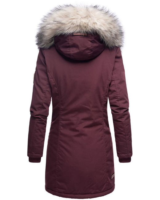 Navahoo Cristal giacca invernale da donna con cappuccio e pelliccia, bordeaux