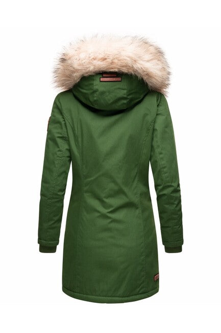 Navahoo Cristal giacca invernale da donna con cappuccio e pelliccia, verde