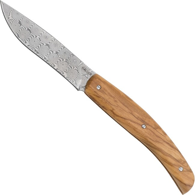 Haller Damast Coltello di sopravvivenza con acciaio damasco Damast-Tame Legno d'ulivo 43352