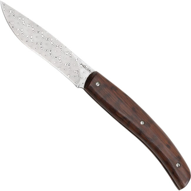 Haller Damast Coltello di sopravvivenza con acciaio damascato Damast-Tame Schlangenholz