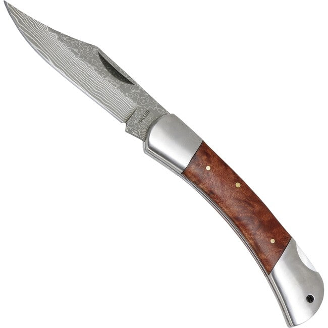 Haller Damast Coltello di sopravvivenza con acciaio damascato Damast-Tame Wurzelholz 71Lagen 80622
