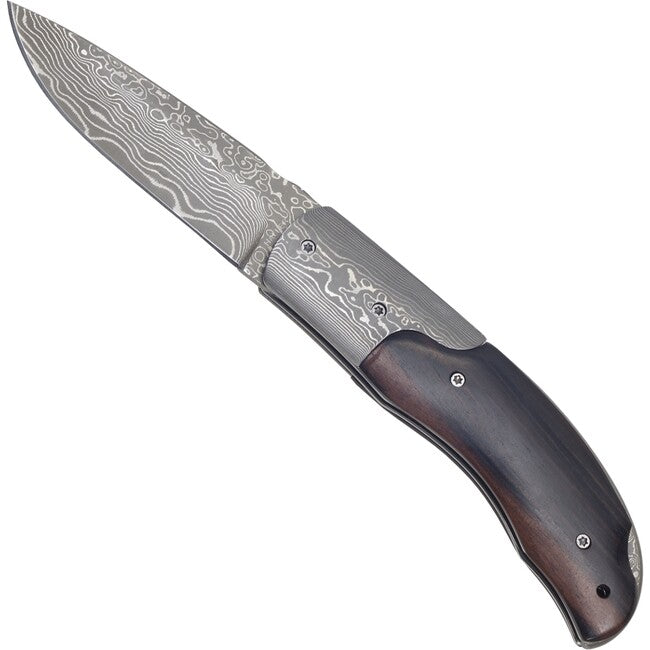 Haller Damast Coltello di sopravvivenza con acciaio damascato Damast Griff Ebenholz