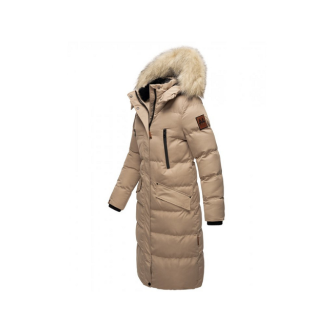 Marikoo Schneesternchen giacca invernale da donna con cappuccio, tortora