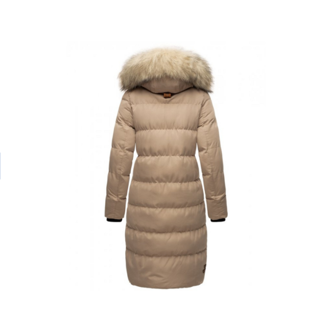 Marikoo Schneesternchen giacca invernale da donna con cappuccio, tortora