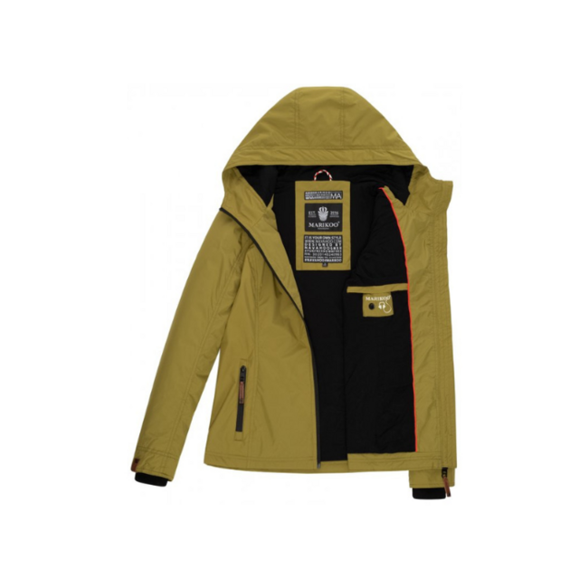 Marikoo BROMBEERE giacca transitoria da donna con cappuccio, verde muschio