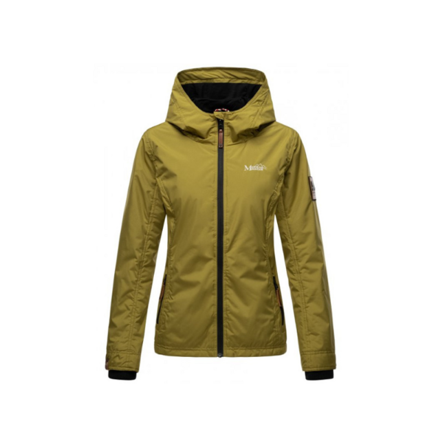 Marikoo BROMBEERE giacca transitoria da donna con cappuccio, verde muschio