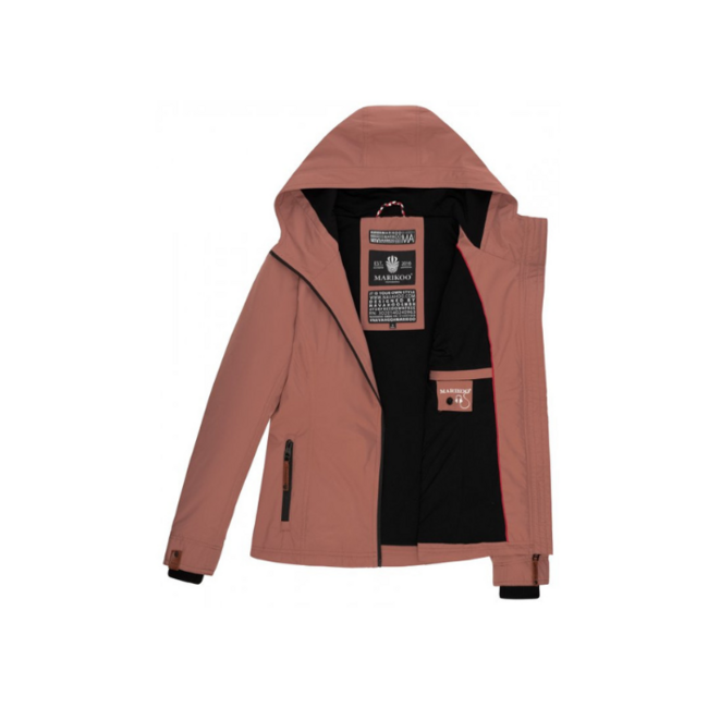 Marikoo BROMBEERE giacca transitoria da donna con cappuccio, terracotta