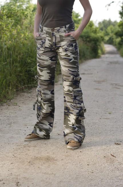 O&T Rufoor pantaloni da donna, mimetico custom