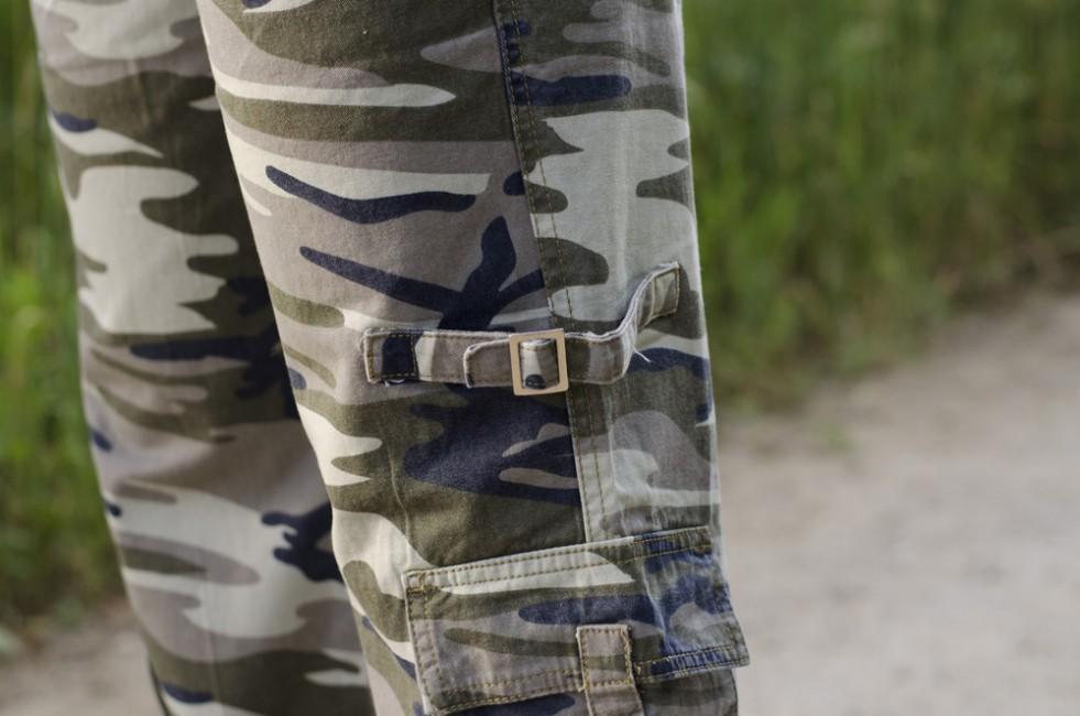 O&T Rufoor pantaloni da donna, mimetico custom