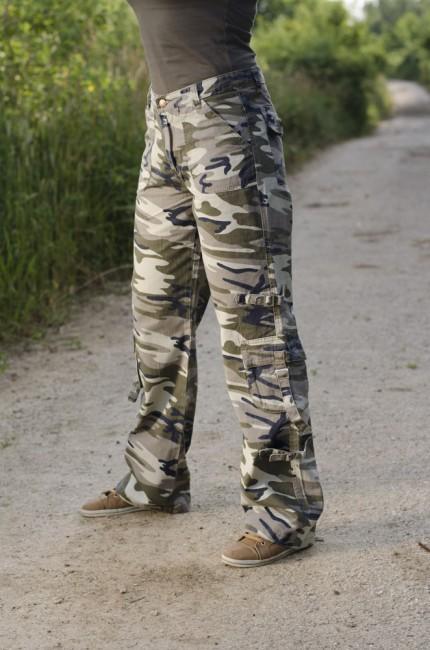 O&T Rufoor pantaloni da donna, mimetico custom