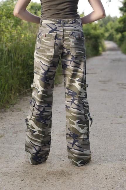 O&T Rufoor pantaloni da donna, mimetico custom