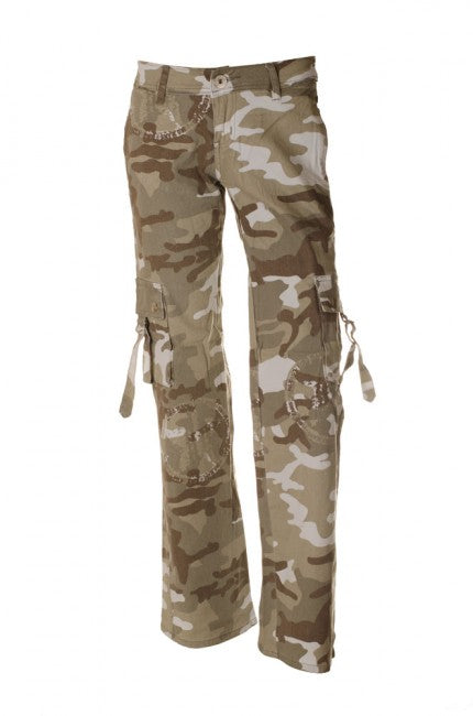 O&T Olivia pantaloni da donna, mimetico beige chiaro