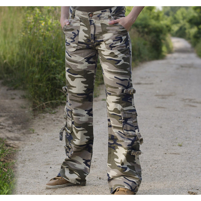 O&T Rufoor pantaloni da donna, mimetico custom