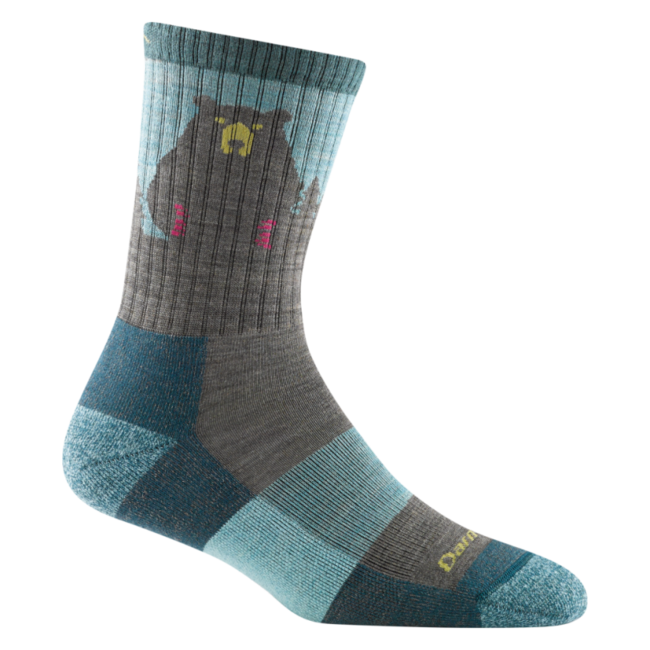 Darn Tough Bear Town Micro Crew calzini leggero con cuscino, aqua