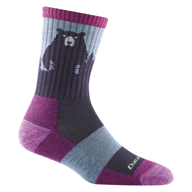 Darn Tough Bear Town Micro Crew calzini leggero con cuscino, purple