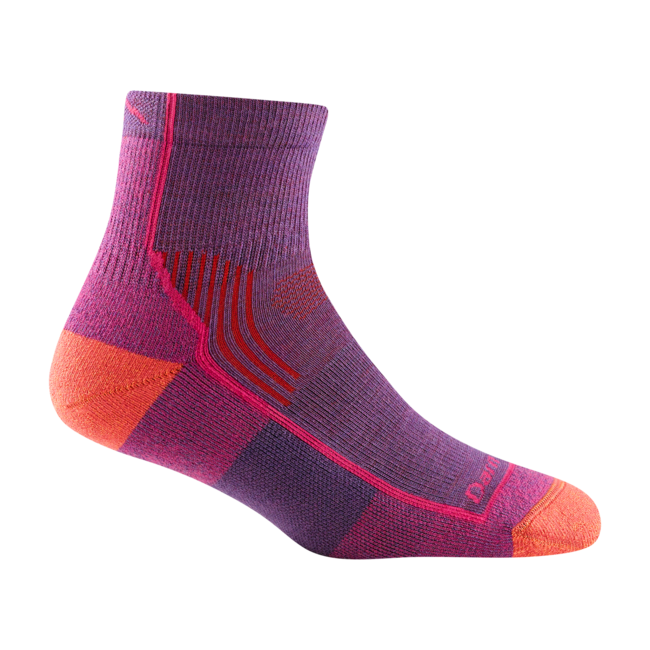 Darn Tough Hiker 1/4 calzini leggero con cuscino, berry