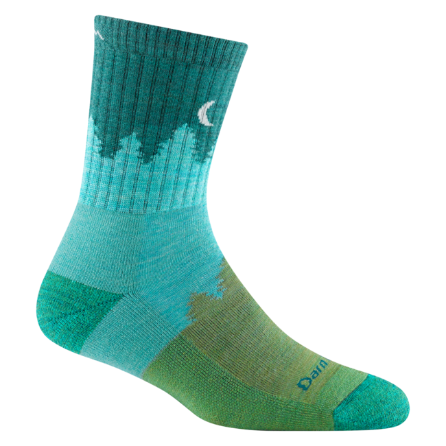 Darn Tough Treeline Micro Crew calzini medio leggero con cuscino, aqua