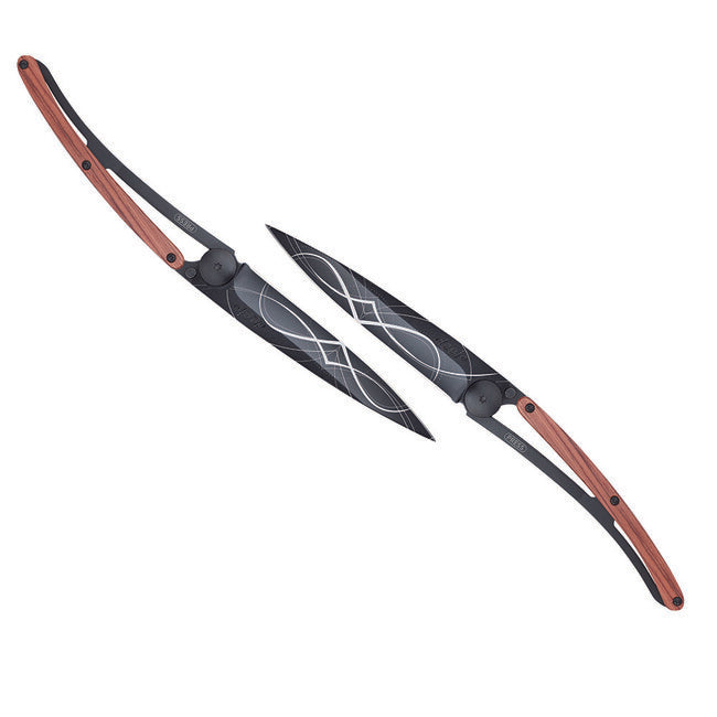 Deejo Infinity set di 2 coltelli da dripping nero tattoo coralwood