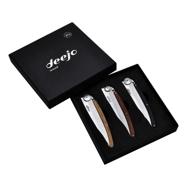 Deejo Set di 3 coltelli in legno