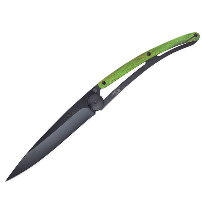 Deejo Faggio coltello di chiusura, verde nero
