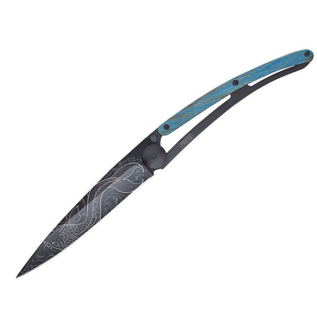 Deejo Black tattoo blue beech Fish coltello di chiusura