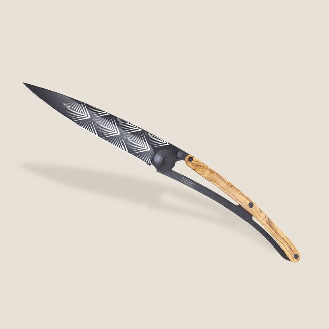 Deejo Gigante coltello di chiusura, nero Art Déco