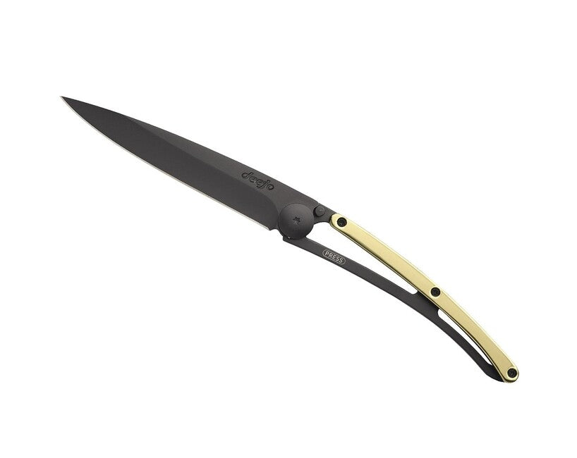 Deejo ORO coltello di chiusura nero oro giallo 23kt