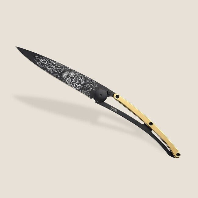 Deejo Coltello di chiusura ORO Tattoo Oro giallo 23 carati Leone