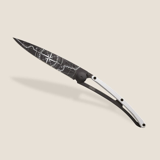 Deejo Tattoo coltello di chiusura GOLD Oro bianco 9kt Terra Incognita
