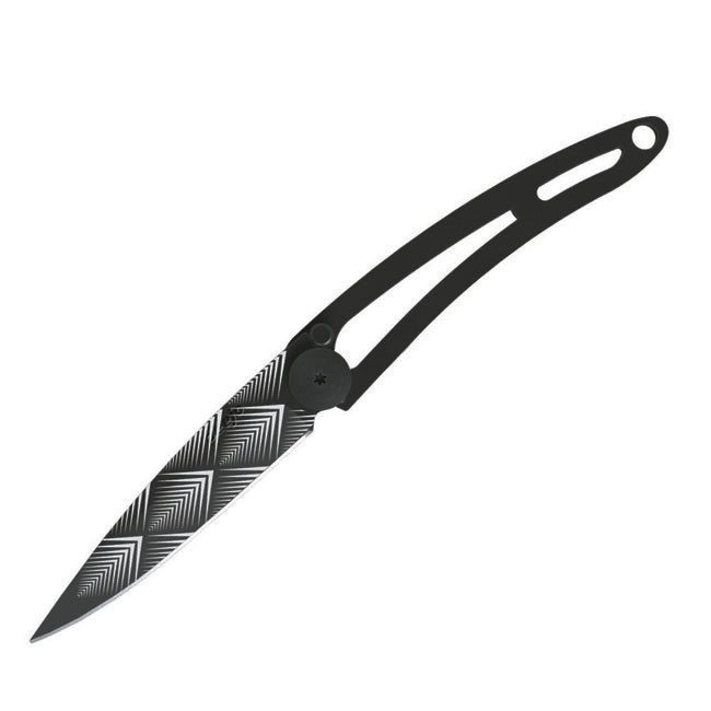 Deejo naked coltello chiusura, nero Tattoo Art Deco