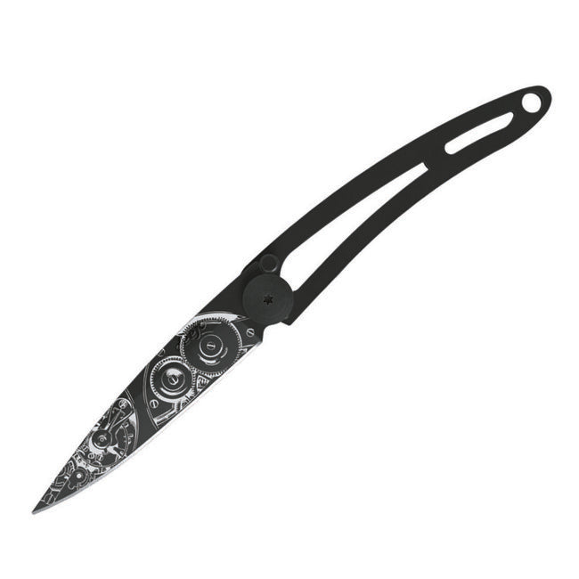 Deejo Chiusura a coltello Tatuatore nero nudo Orologiaio