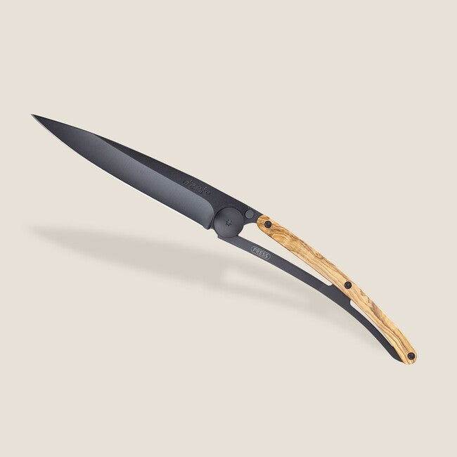 Deejo Coltello di chiusura in legno d'oliva nero