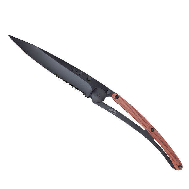 Deejo Serrated coltello in legno di corallo nero