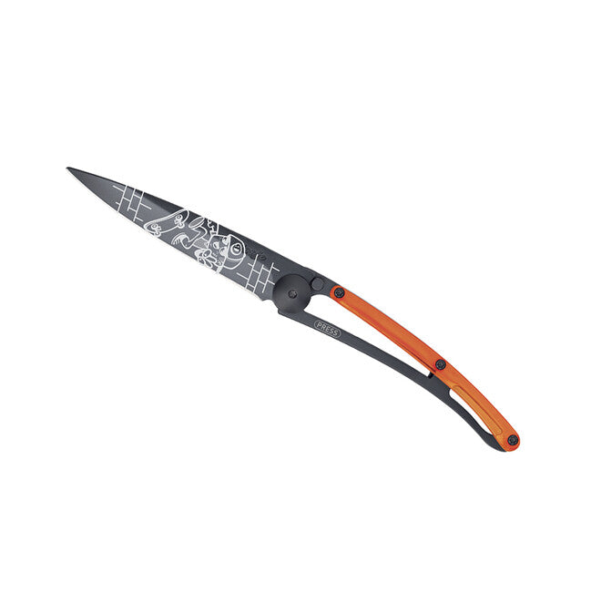 Deejo Street collezione chiusura coltello, nero arancio Skate