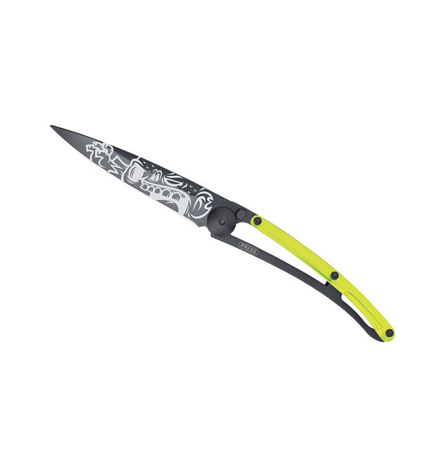 Deejo Street collection coltello di chiusura, nero giallo Zombie