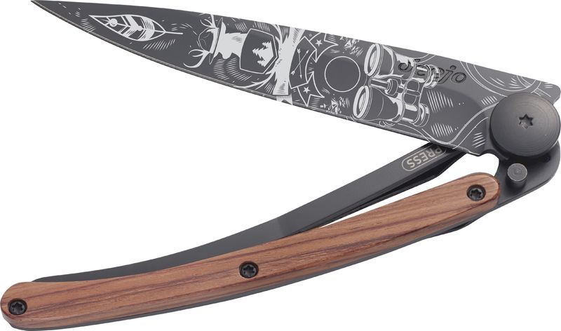 Deejo Tattoo coltello pieghevole, nero corallo Wilderness