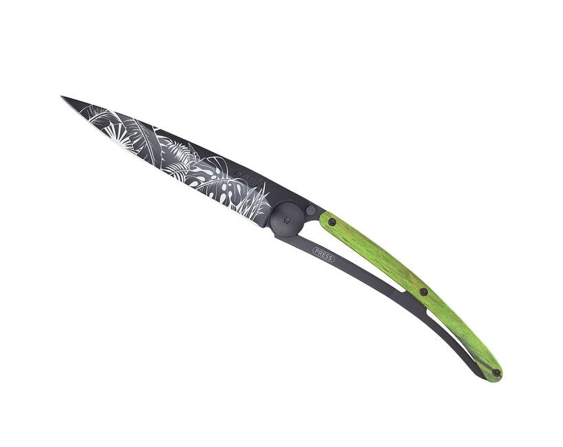 Deejo Tattoo coltello nero verde faggio Jungle