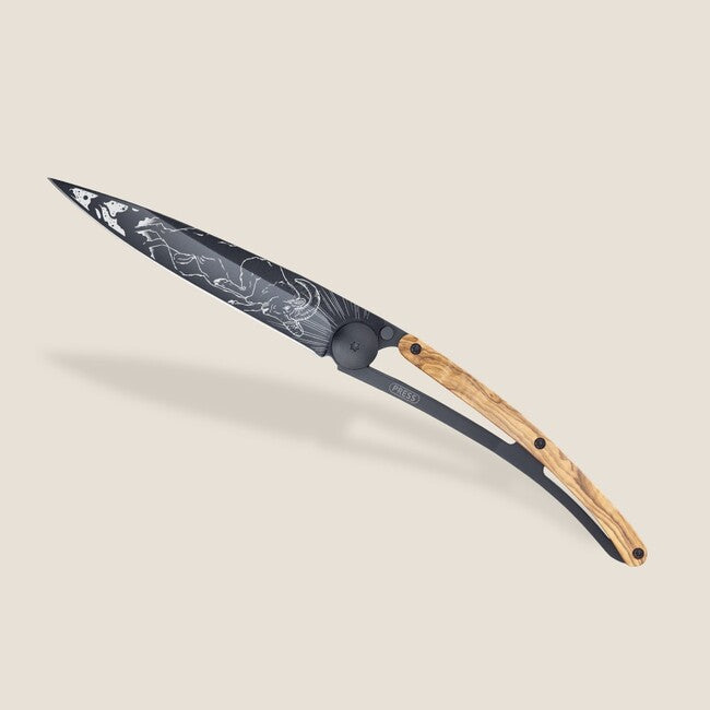 Deejo Tattoo in legno d'ulivo nero Ariete, black